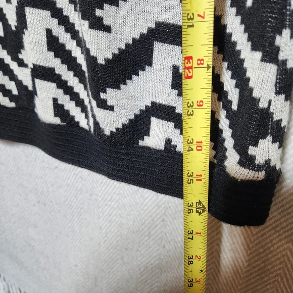 Johnathan Martin Sweater Dress Small Black and White Chevron Knit Dress - Picture 7 of 9